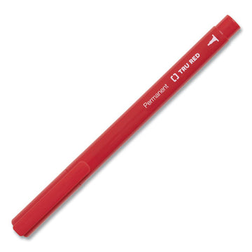 TRU RED™ Permanent Marker, Pen-style, Extra-fine Needle Tip, Red, Dozen freeshipping - TVN Wholesale